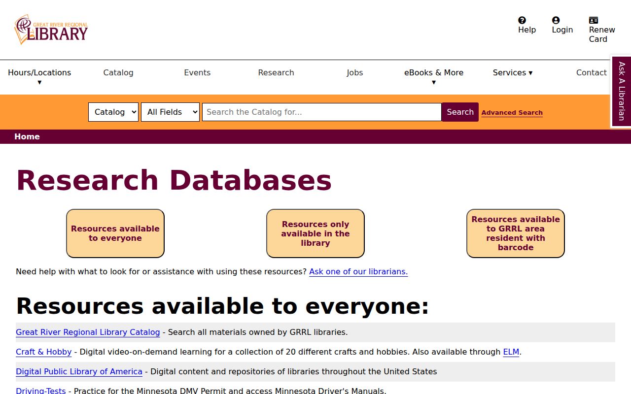 St. Cloud city directory research databases at Great River Regional Library