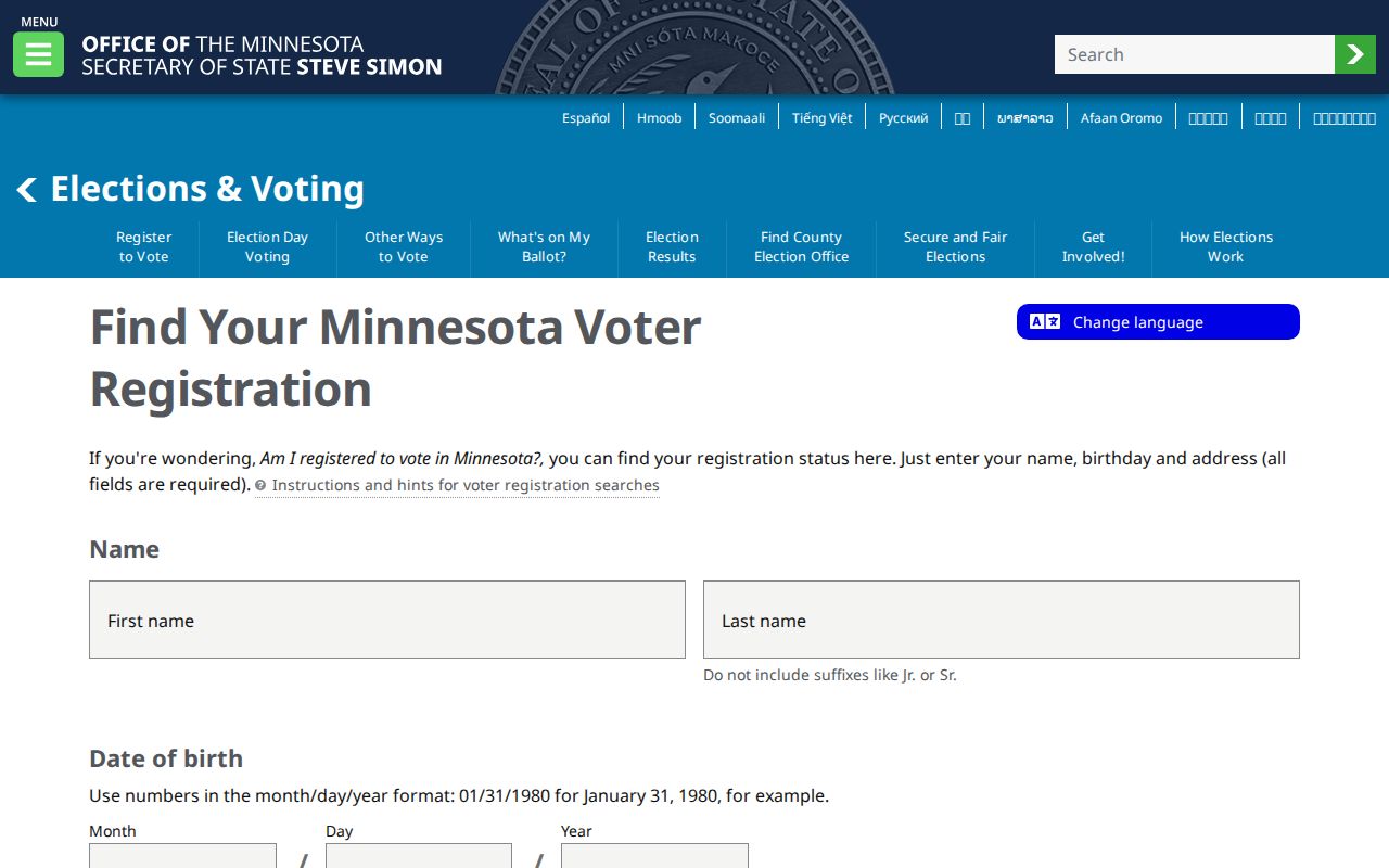 St. Cloud residents directory MNVotes registration form