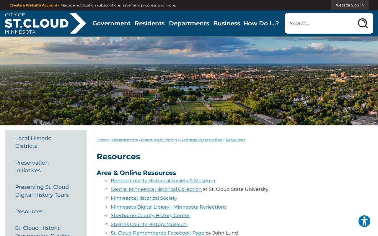 St. Cloud previous residents house history resources